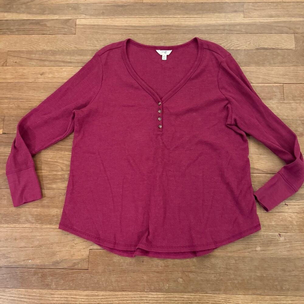 Terra & Sky purple v-neck long sleeve lightweight sweater shirt top size 1X
b52